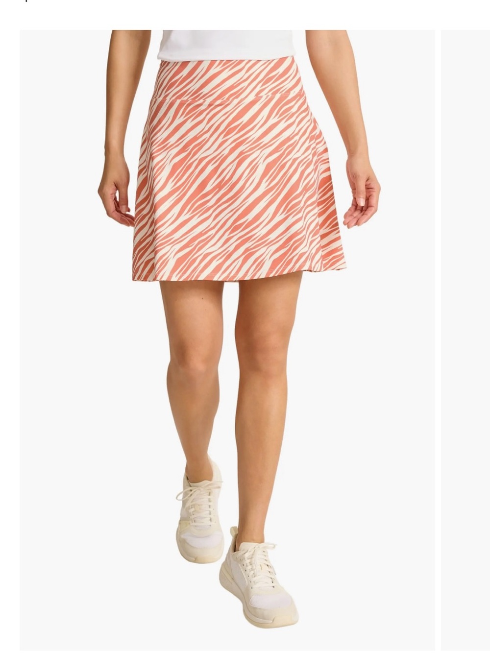 Tommy Bahama Abby Coastal Zebra-Print Skort - Peach Gelato